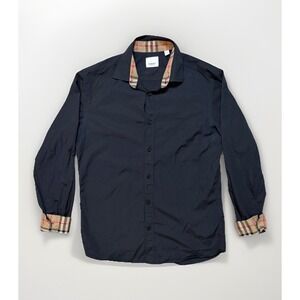 Burberry Check Button Up Shirt Black Size M